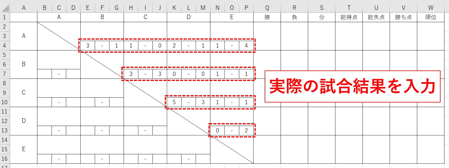 【ひな型】試合結果の入力①